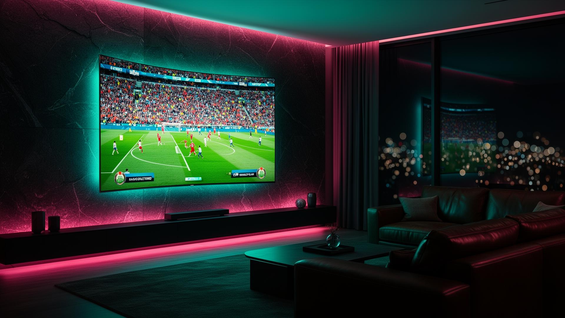 Premium 4K IPTV streaming on a luxury smart TV